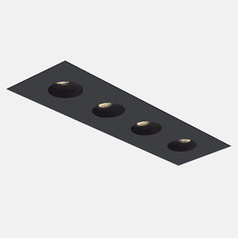 1x4 Trimmed Flanged Round Black